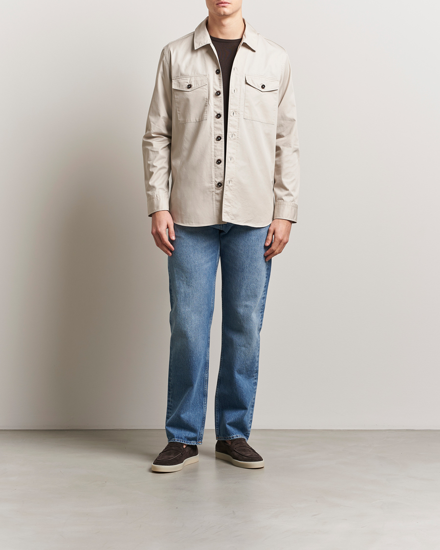 Homme | Chemises | Grigio | Cotton Overshirt Beige