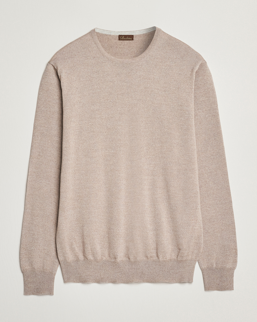 Homme | Pulls Et Tricots | Stenströms | Merino Patch Crew Neck Beige