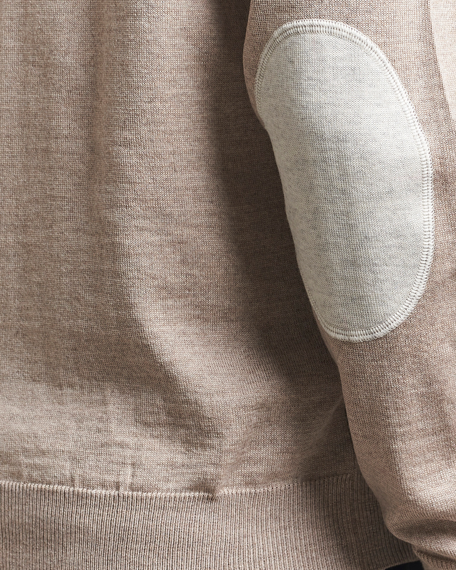Homme | Pulls Et Tricots | Stenströms | Merino Patch Crew Neck Beige