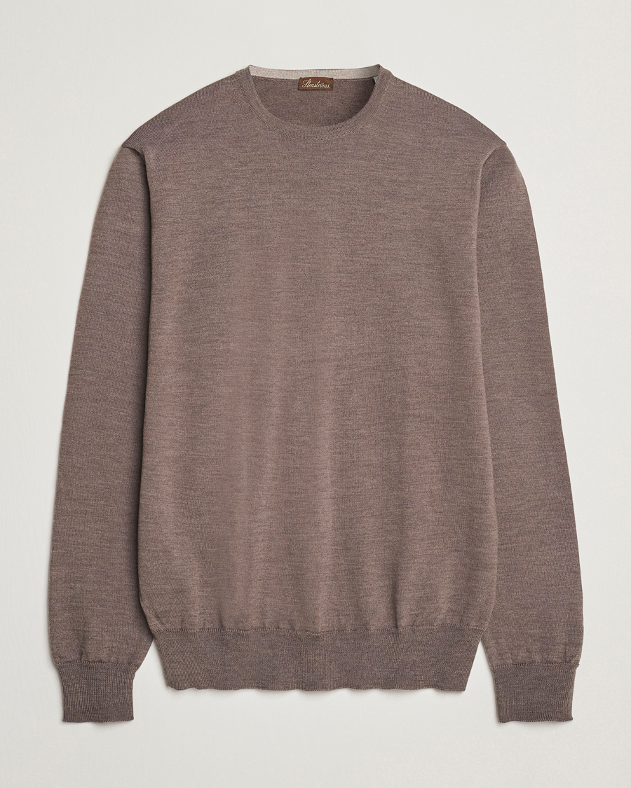 Homme | Pulls Et Tricots | Stenströms | Merino Patch Crew Neck Brown