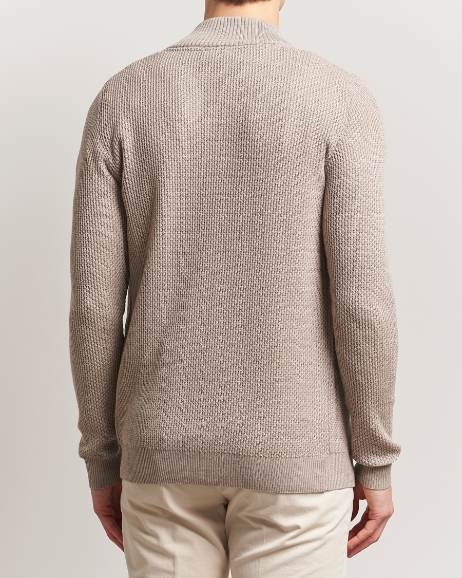 Homme | Pulls Et Tricots | Stenströms | Knitted Textured Merino Cardigan Beige