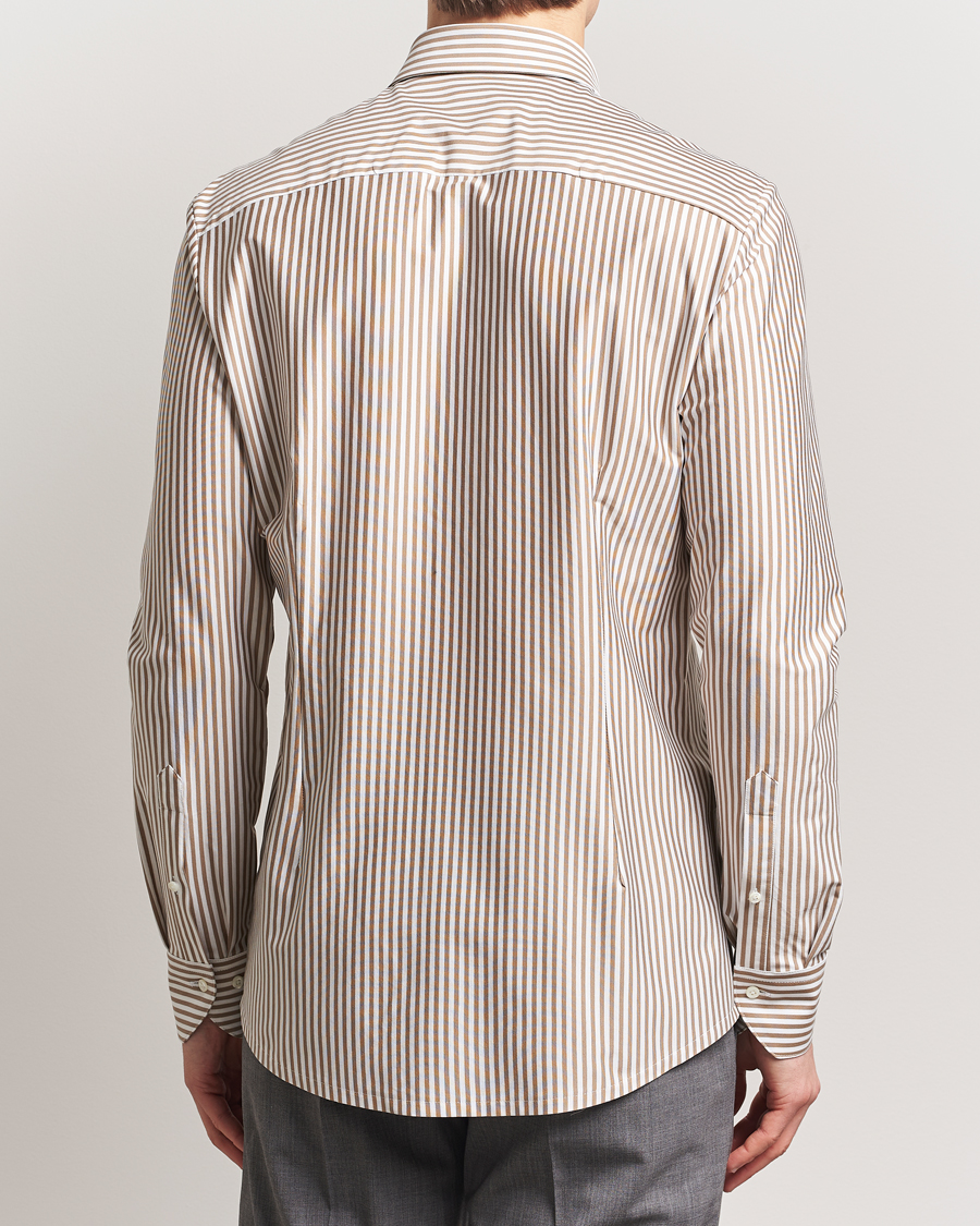 Homme | Chemises | Stenströms | Striped Jersey Shirt Beige
