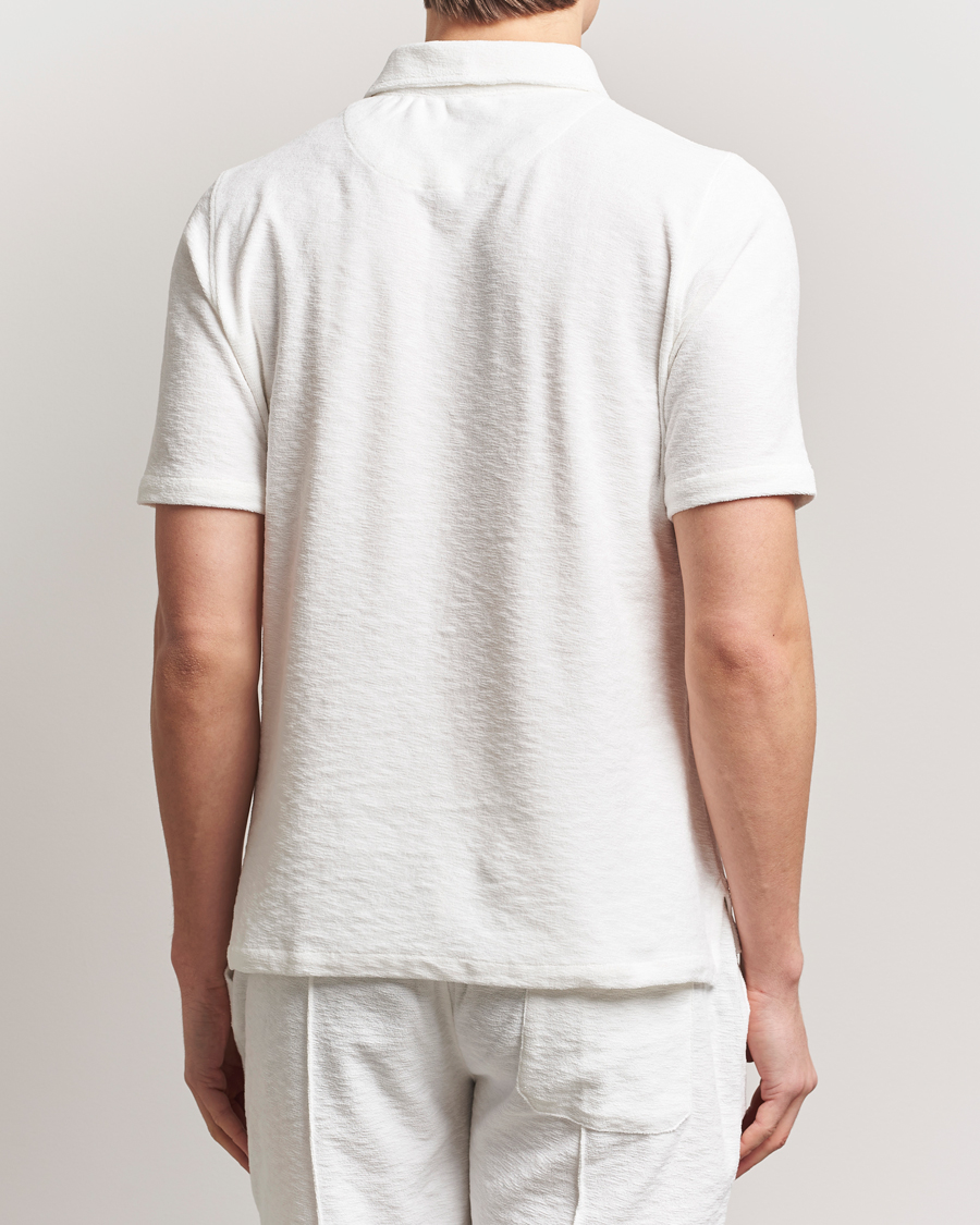 Homme | Polos | Stenströms | Terry Slub Cotton Polo White
