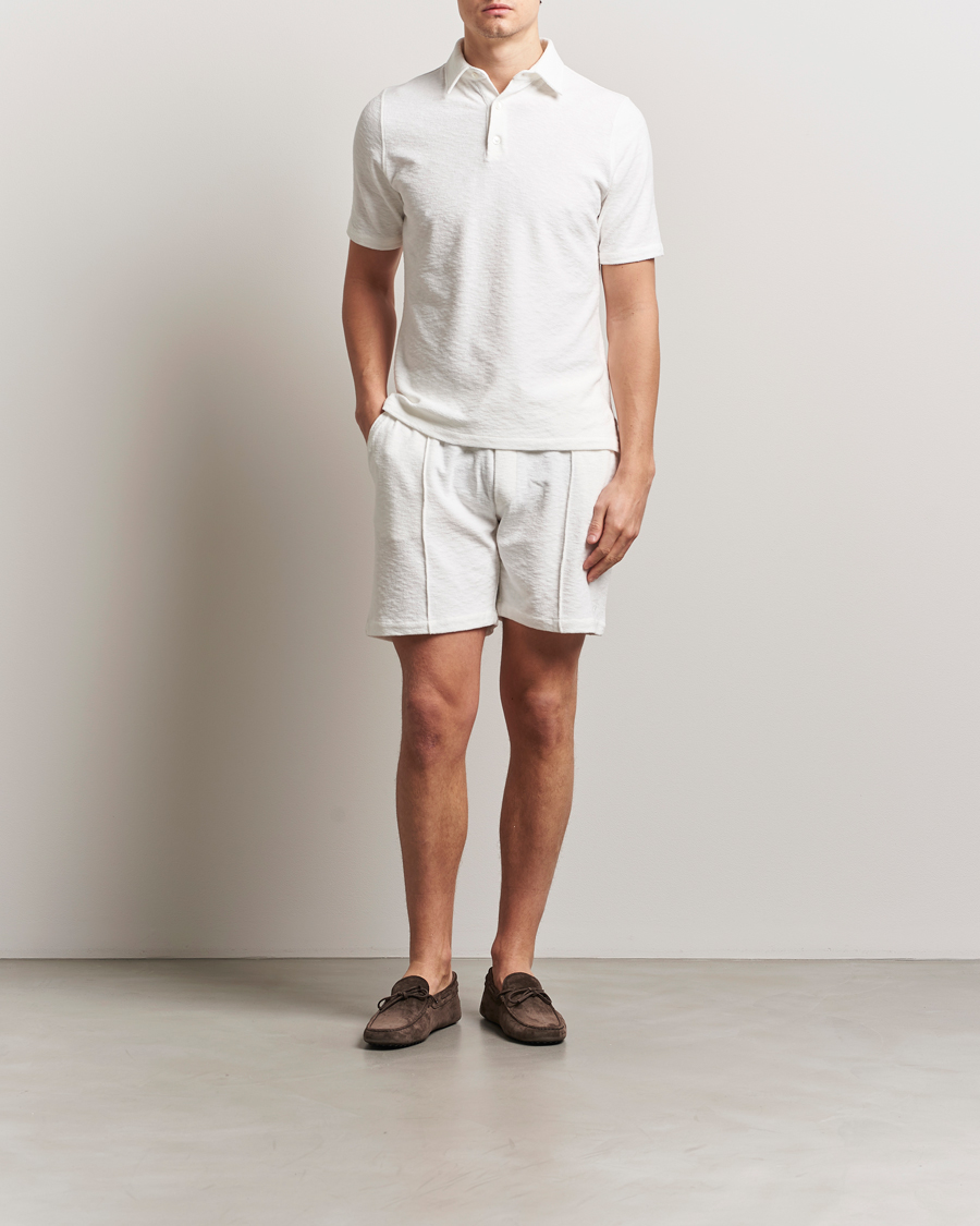Homme | Shorts | Stenströms | Terry Slub Cotton Shorts White