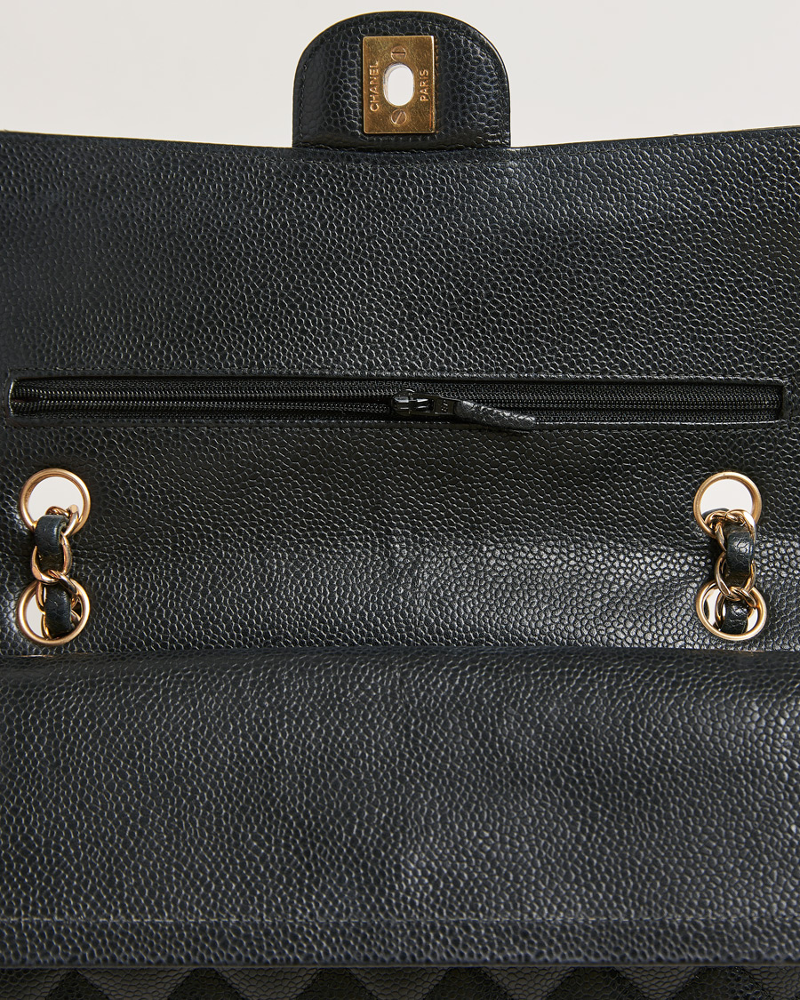 Homme | Chanel Pre-Owned Classic Medium Double Flap Bag Black Caviar | Chanel Pre-Owned | Classic Medium Double Flap Bag Black Caviar