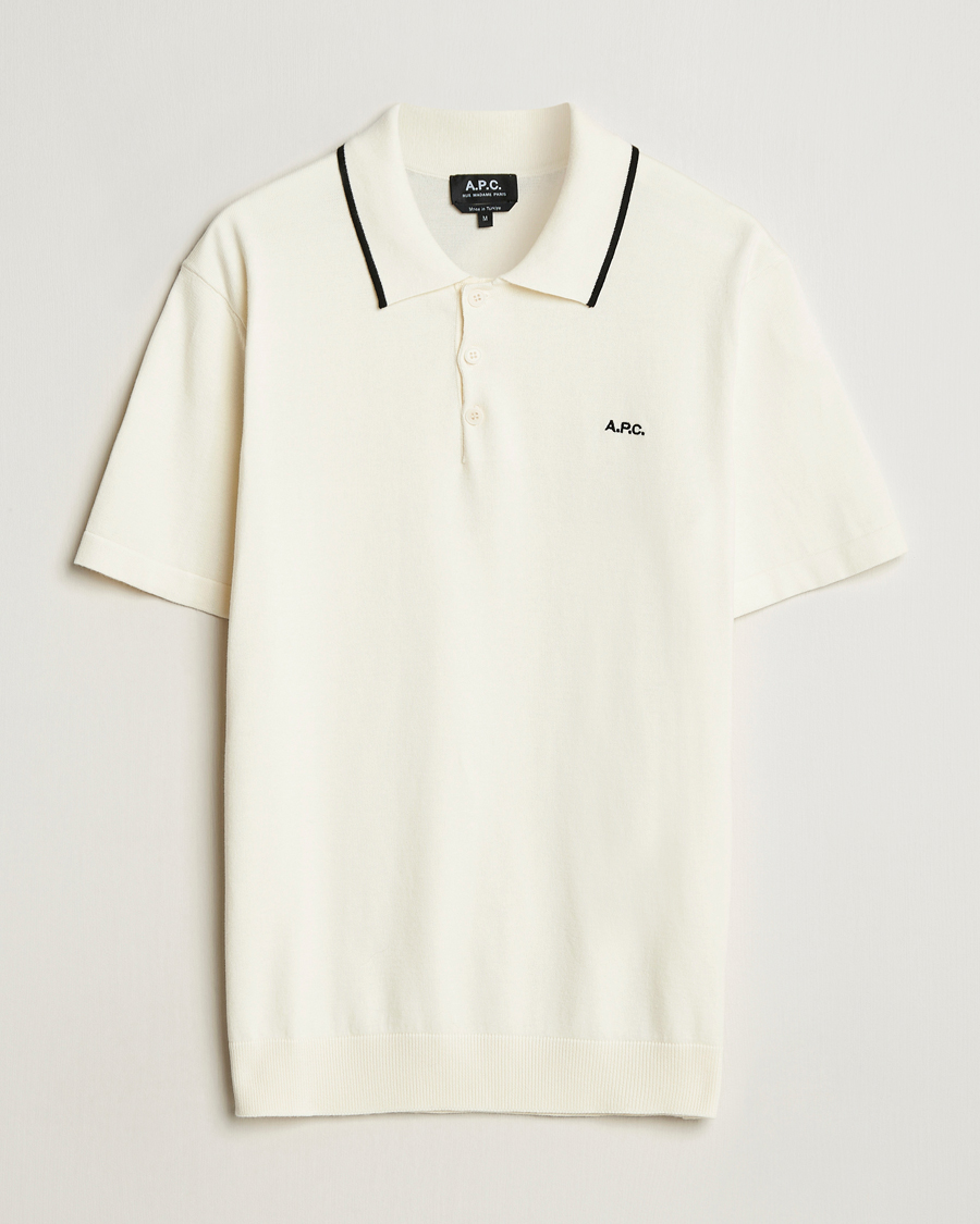 Homme | Polos | A.P.C. | Fynn Knitted Polo White