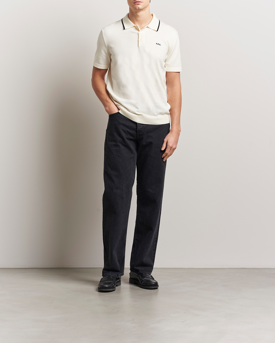 Homme | Polos | A.P.C. | Fynn Knitted Polo White