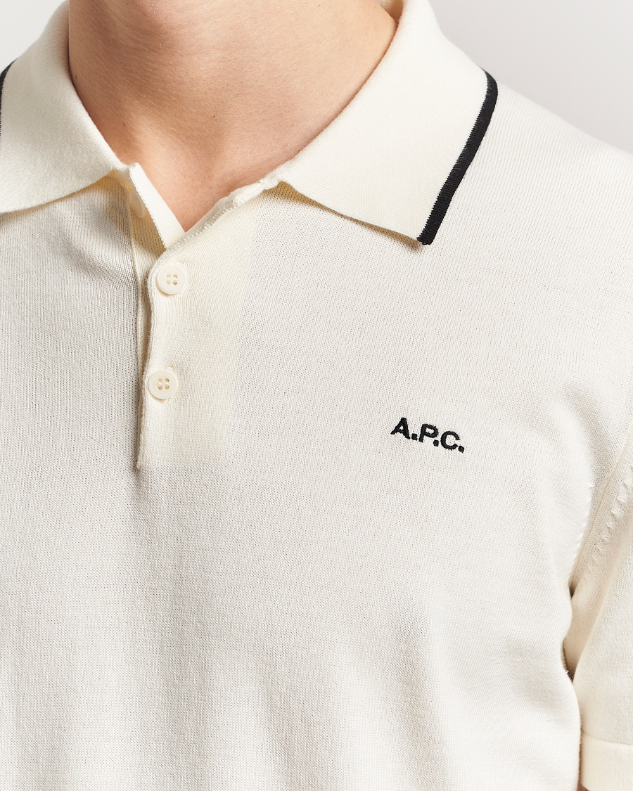Homme | Polos | A.P.C. | Fynn Knitted Polo White
