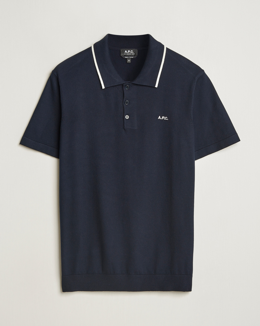 Homme | Polos | A.P.C. | Fynn Knitted Polo Marine