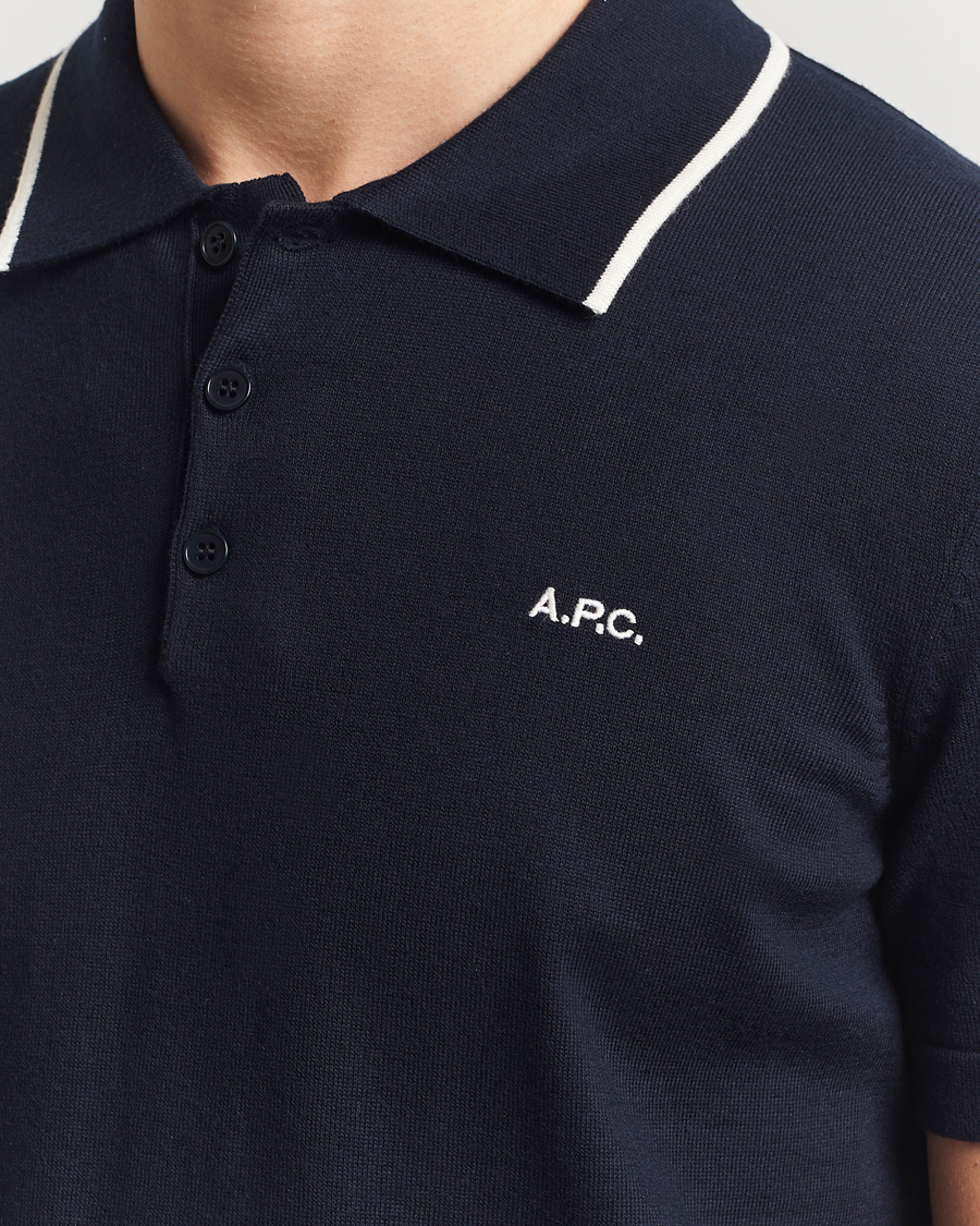 Homme | Polos | A.P.C. | Fynn Knitted Polo Marine