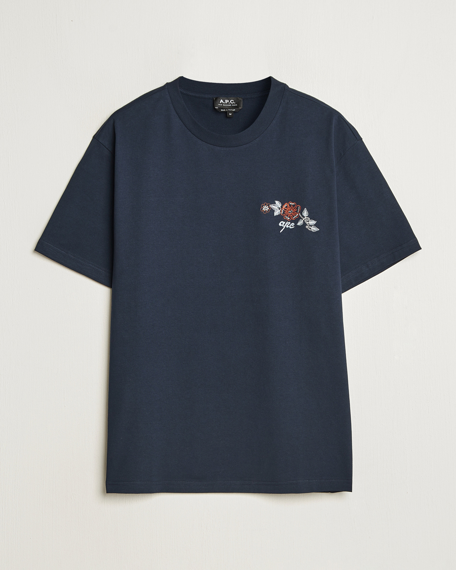 Homme | T-shirts | A.P.C. | Oscar Embroidered T-Shirt Dark Navy
