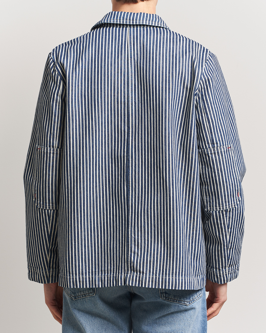 Homme | Chemises | A.P.C. | Raphael Hickory Striped Overshirt Blue/White