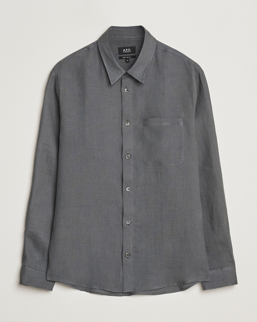 Homme | Chemises | A.P.C. | Cassel Linen Shirt Anthracite