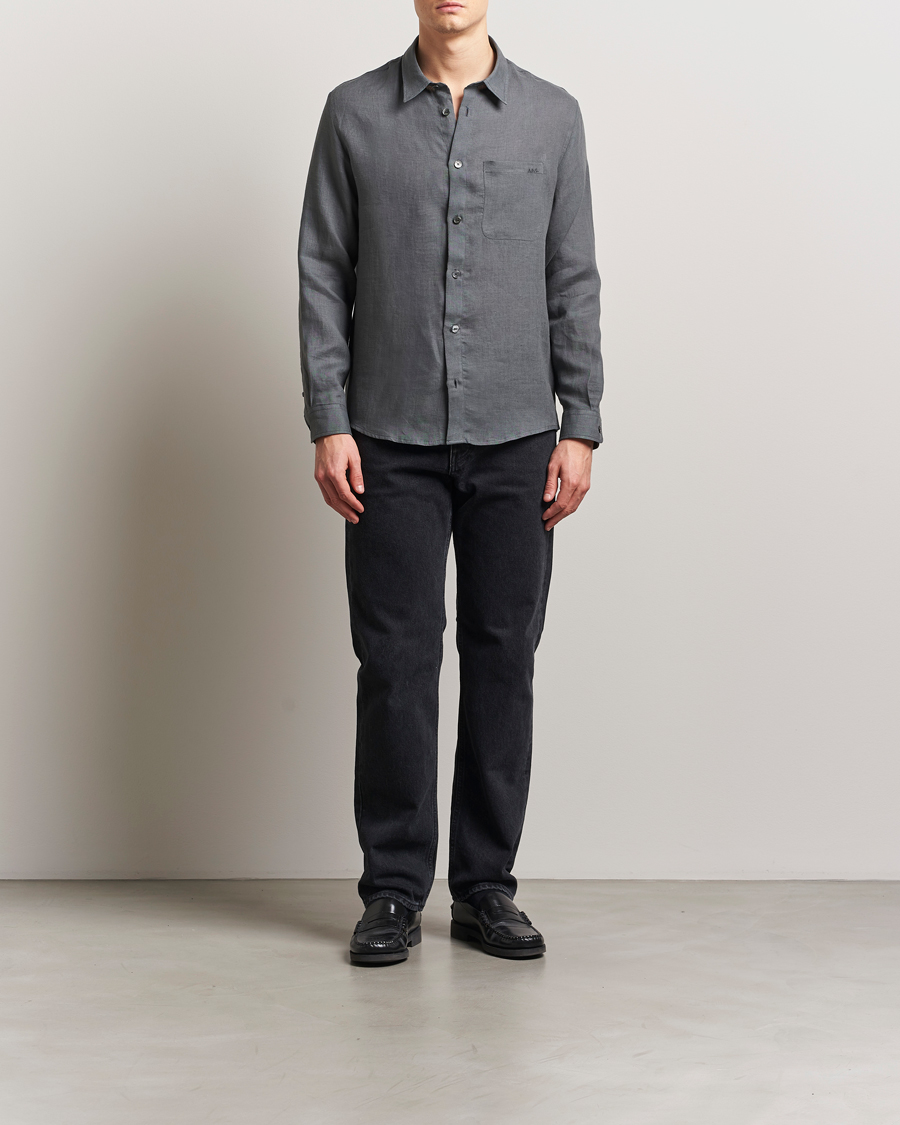 Homme | Chemises | A.P.C. | Cassel Linen Shirt Anthracite