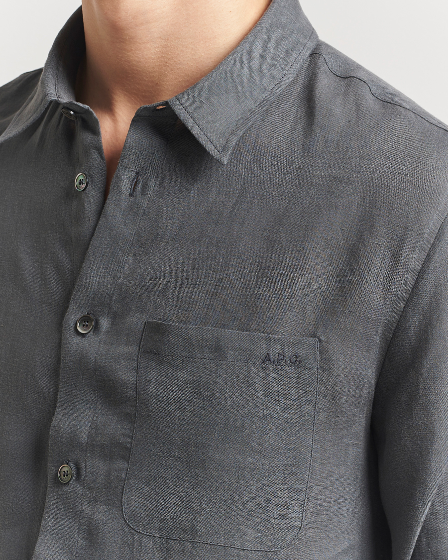 Homme | Chemises | A.P.C. | Cassel Linen Shirt Anthracite