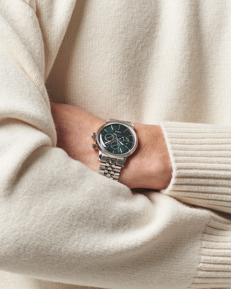 Homme | Timex Marlin Moon Phase Quartz Steel 40mm Green Dial | Timex | Marlin Moon Phase Quartz Steel 40mm Green Dial