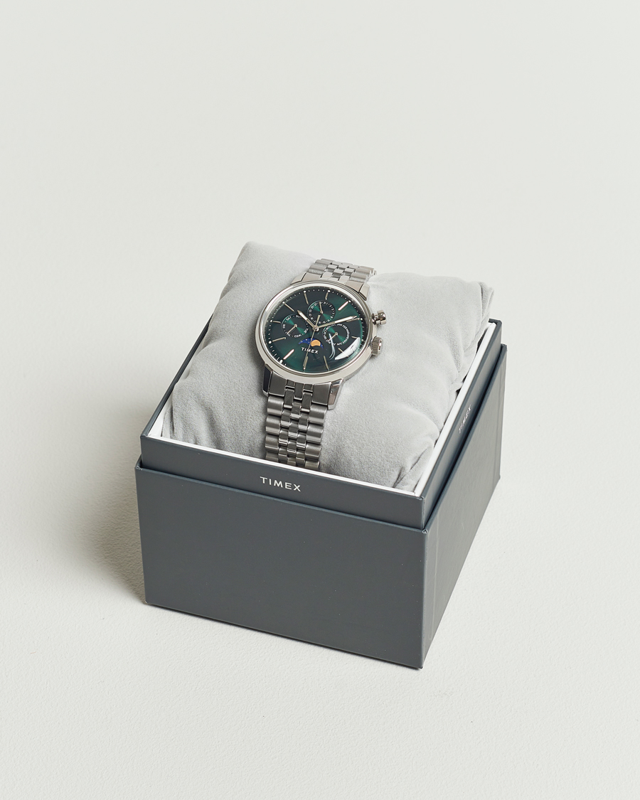 Homme | Timex Marlin Moon Phase Quartz Steel 40mm Green Dial | Timex | Marlin Moon Phase Quartz Steel 40mm Green Dial
