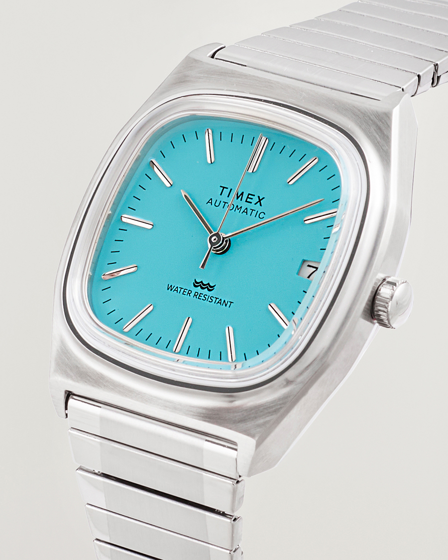 Homme | Timex Men's Automatic Steel 34mm Aquamarine Dial | Timex | Men's Automatic Steel 34mm Aquamarine Dial
