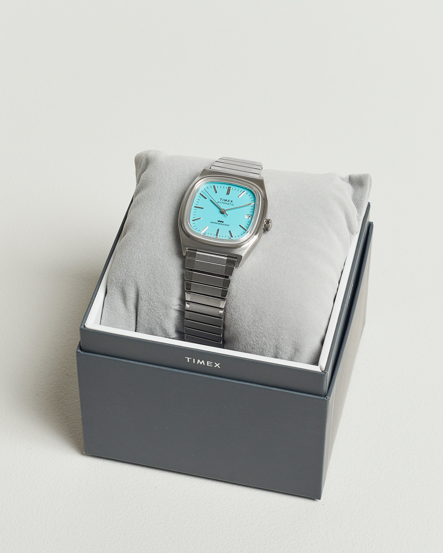 Homme | Timex Men's Automatic Steel 34mm Aquamarine Dial | Timex | Men's Automatic Steel 34mm Aquamarine Dial