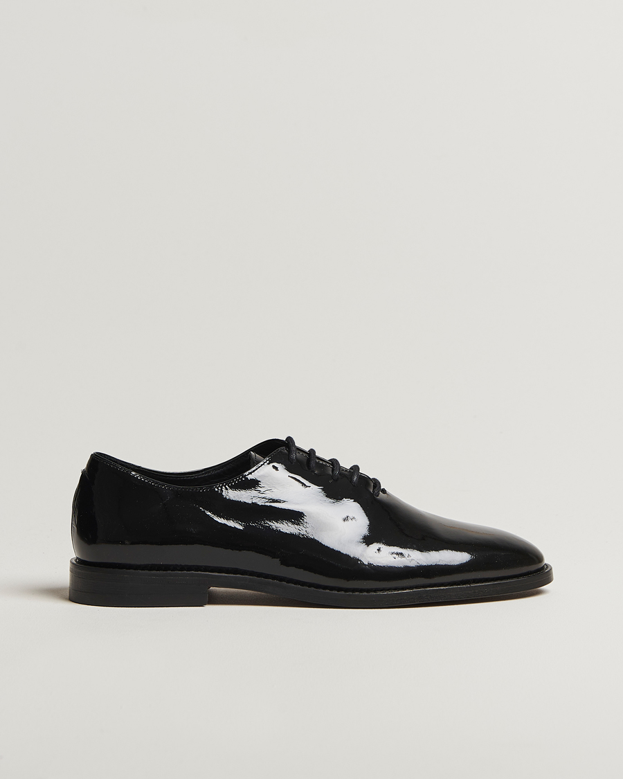 Homme | Chaussures En Cuir Verni | Myrqvist | Drottningholm Patent Shoe Black
