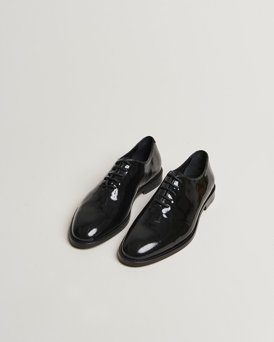 Homme | Chaussures En Cuir Verni | Myrqvist | Drottningholm Patent Shoe Black