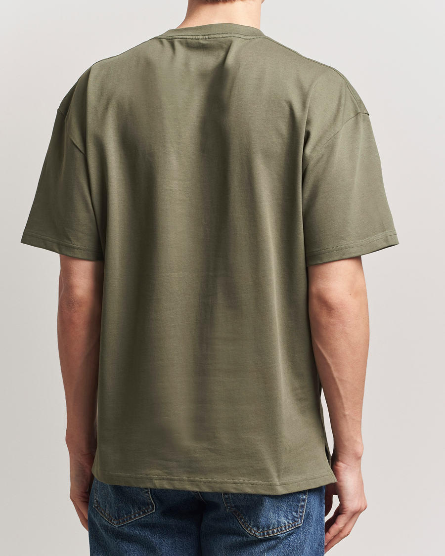 Homme | T-shirts | Bread & Boxers | Textured Heavy Crew Neck T-Shirt Khaki Green