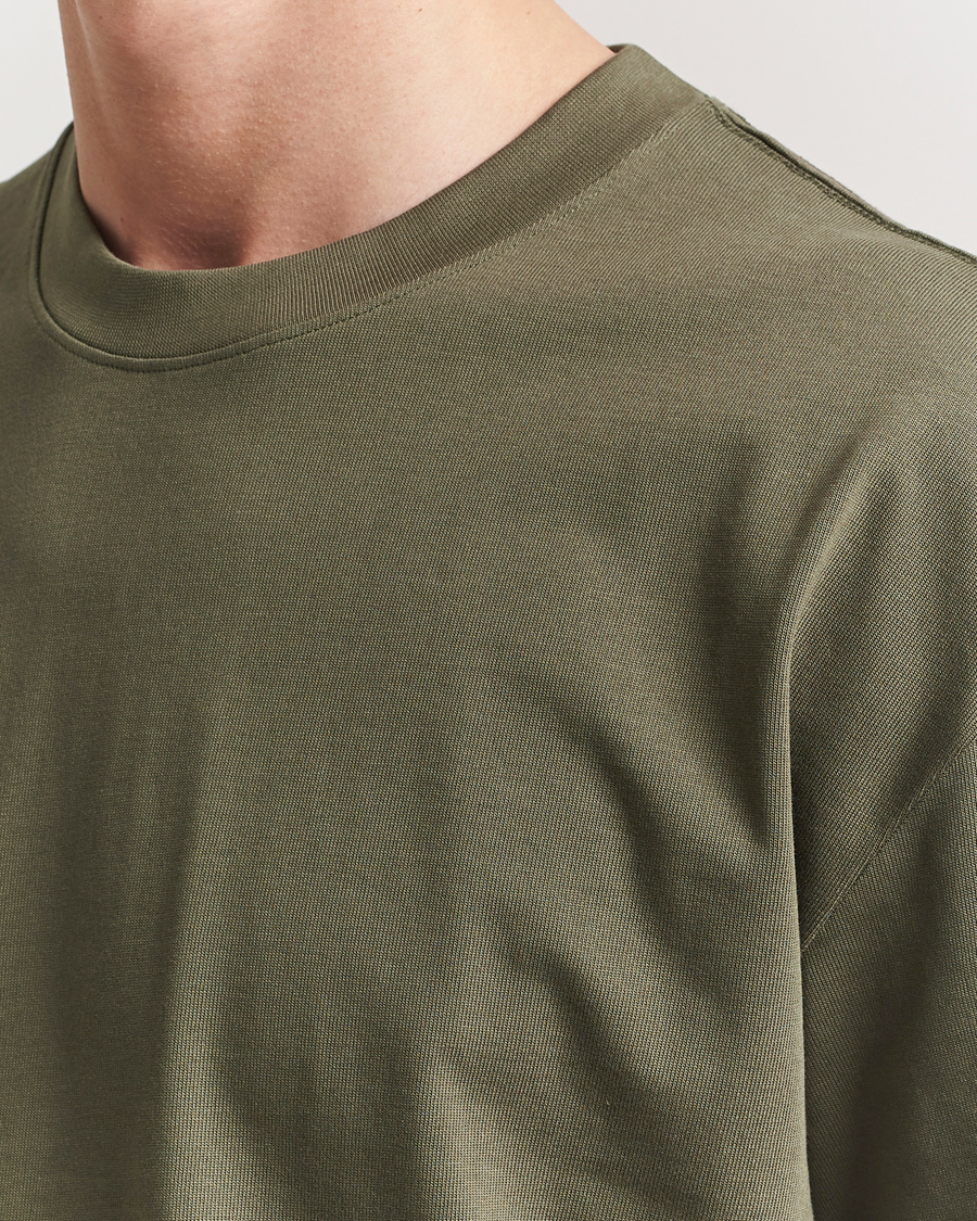 Homme | T-shirts | Bread & Boxers | Textured Heavy Crew Neck T-Shirt Khaki Green