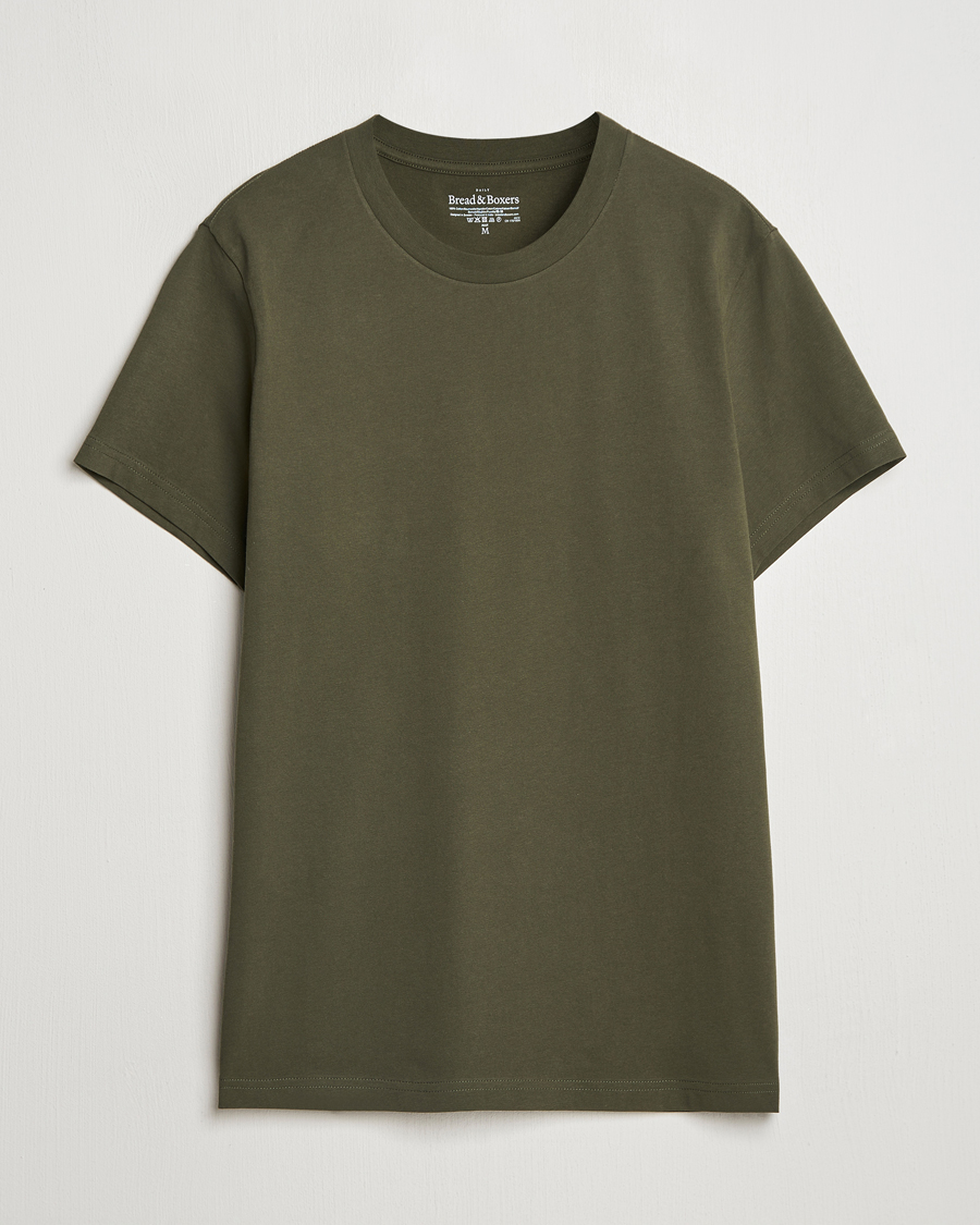 Homme | T-shirts | Bread & Boxers | Crew Neck Regular T-Shirt Dark Army Green