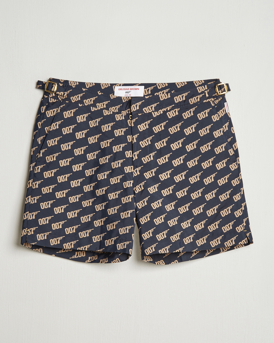 Homme | Maillots De Bain | Orlebar Brown | Bulldog Jaquard 007 Monogram Swimshorts Black