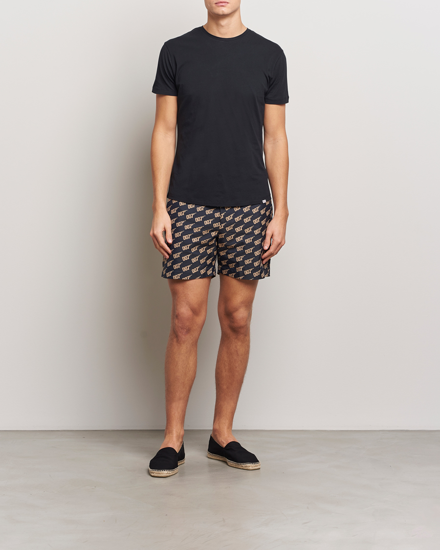 Homme | Maillots De Bain | Orlebar Brown | Bulldog Jaquard 007 Monogram Swimshorts Black