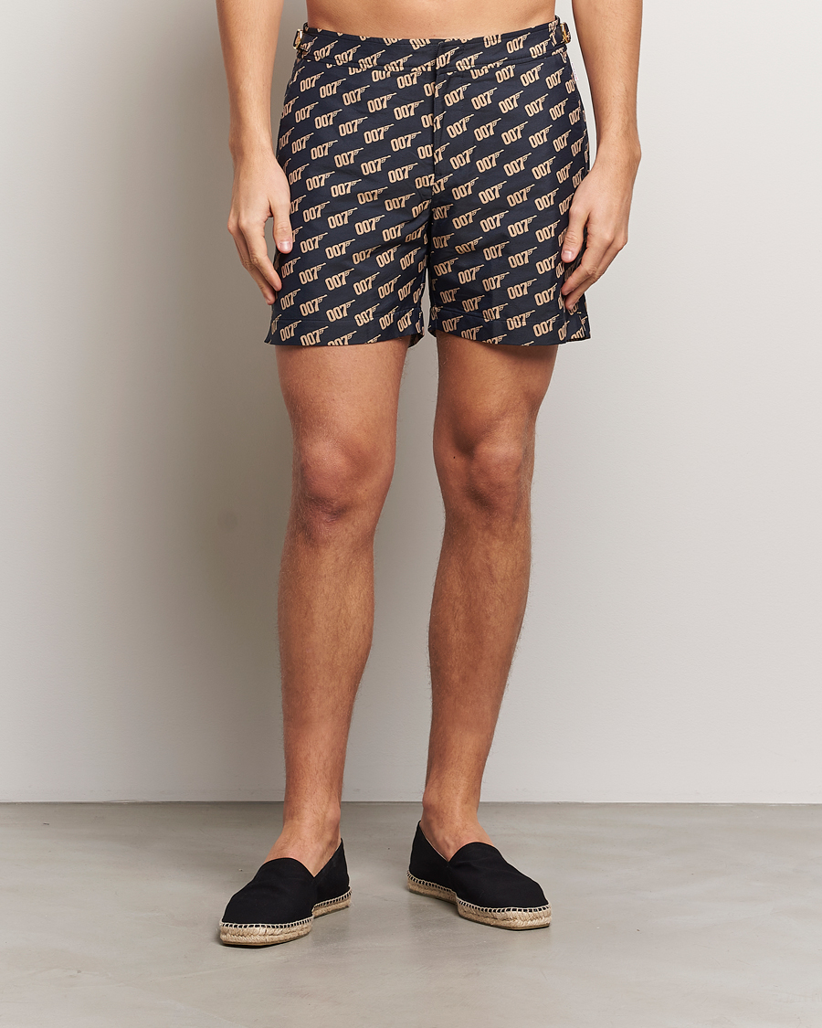 Homme | Maillots De Bain | Orlebar Brown | Bulldog Jaquard 007 Monogram Swimshorts Black