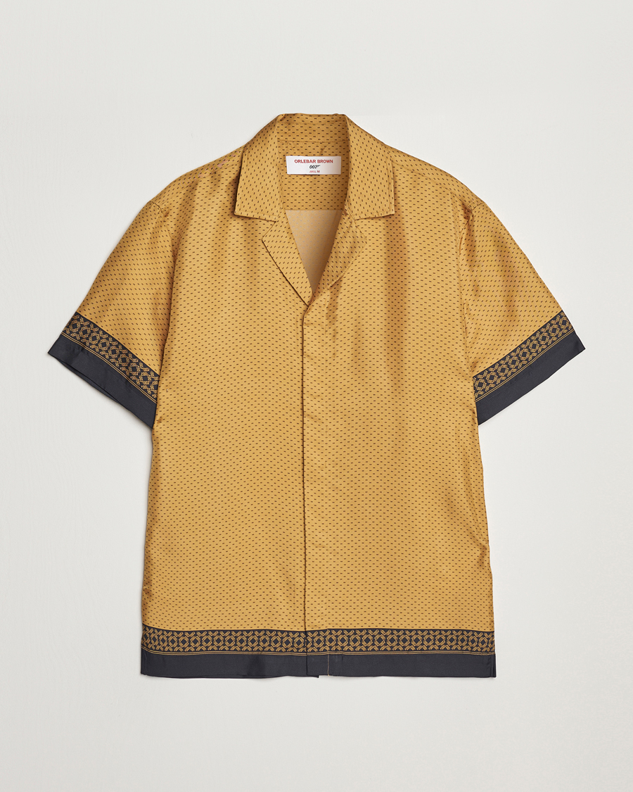 Homme | Chemises | Orlebar Brown | Maitan Silk Gold Bullion Shirt Gold/Black