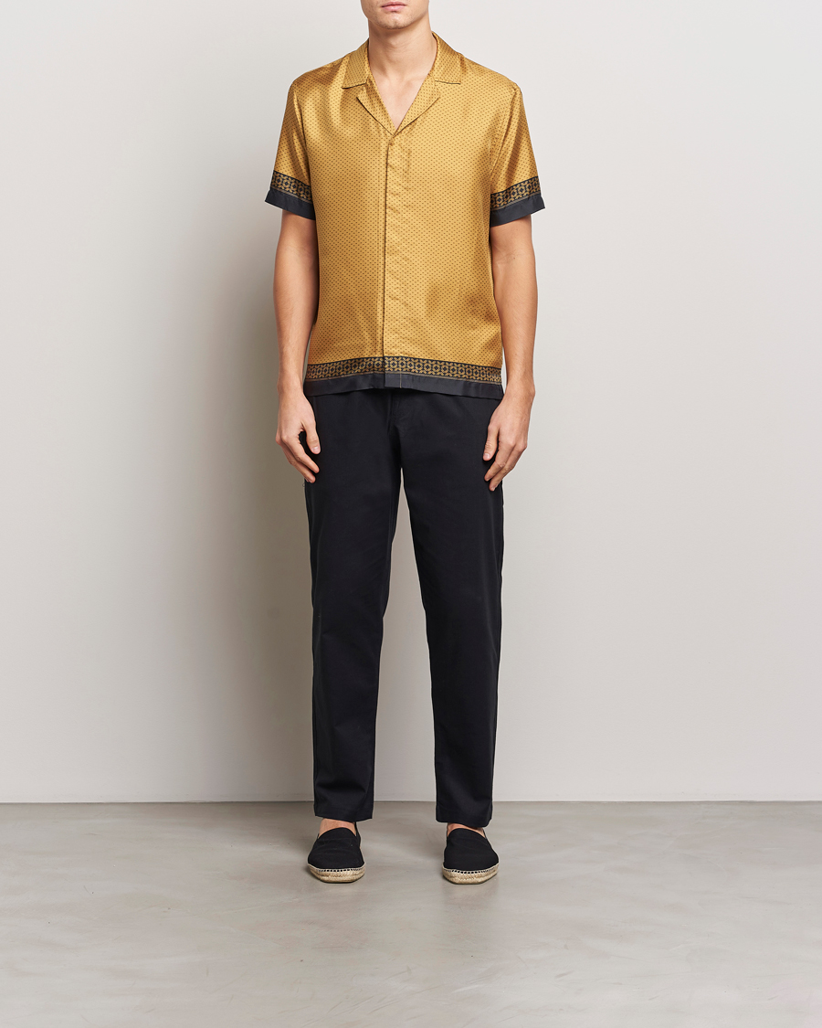 Homme | Chemises | Orlebar Brown | Maitan Silk Gold Bullion Shirt Gold/Black