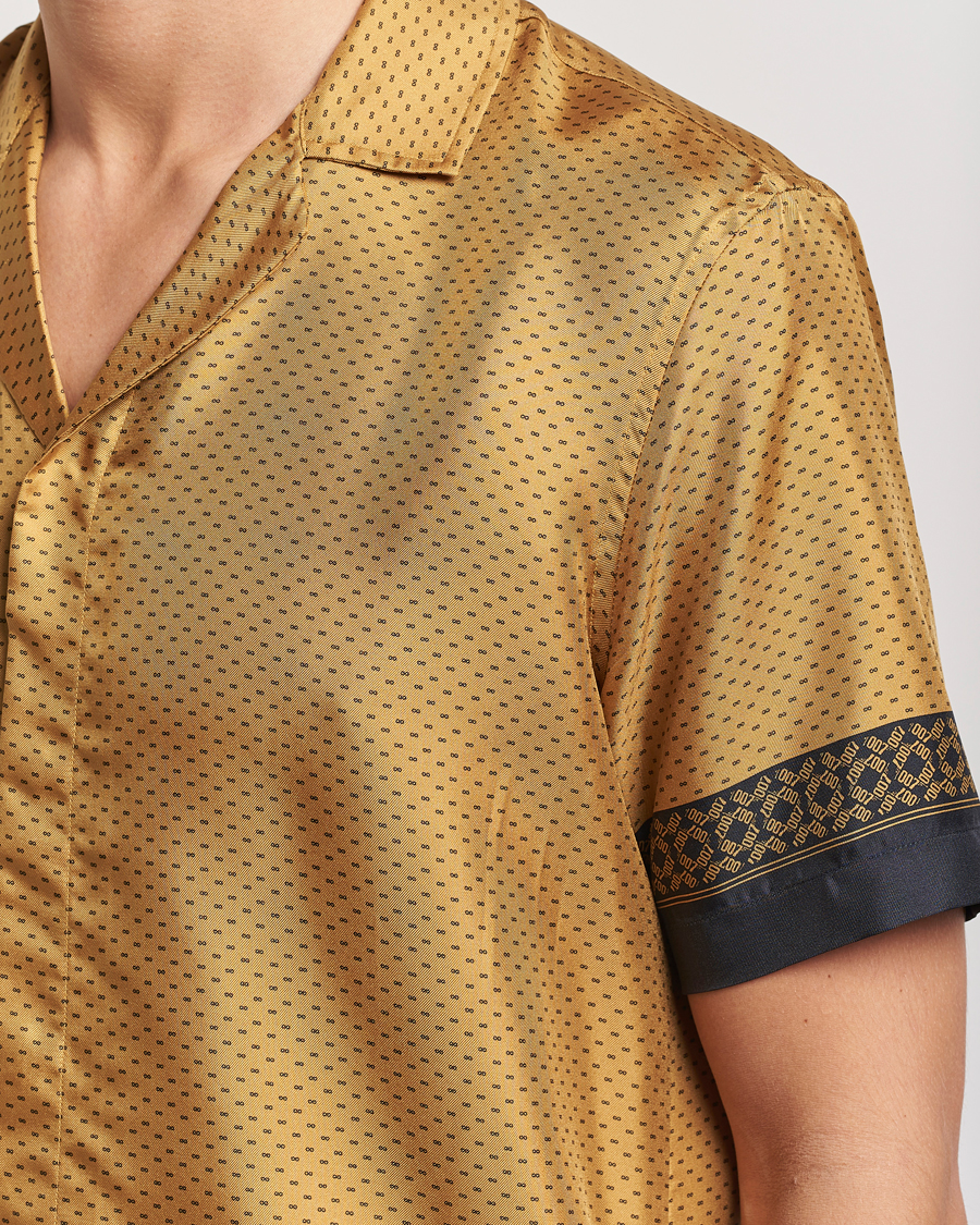 Homme | Chemises | Orlebar Brown | Maitan Silk Gold Bullion Shirt Gold/Black