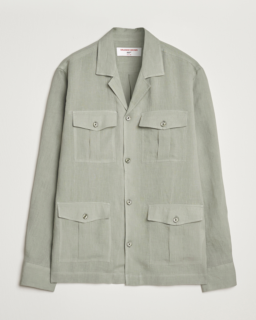 Homme | Chemises | Orlebar Brown | Maitan Long Sleeve Golden Gun Shirt Penny Green