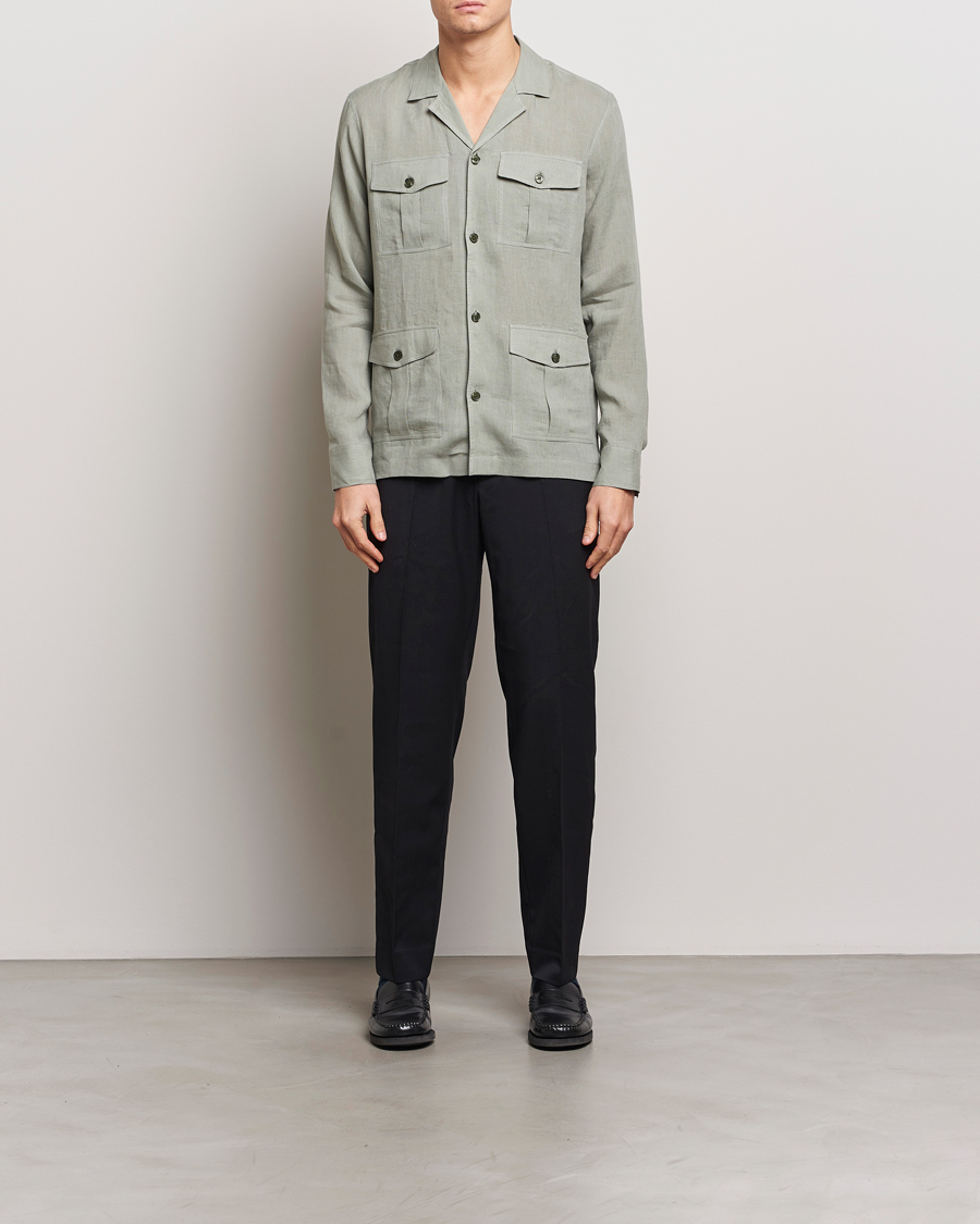 Homme | Chemises | Orlebar Brown | Maitan Long Sleeve Golden Gun Shirt Penny Green