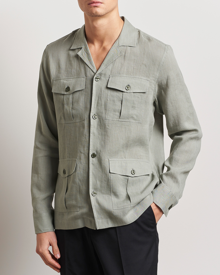 Homme | Chemises | Orlebar Brown | Maitan Long Sleeve Golden Gun Shirt Penny Green