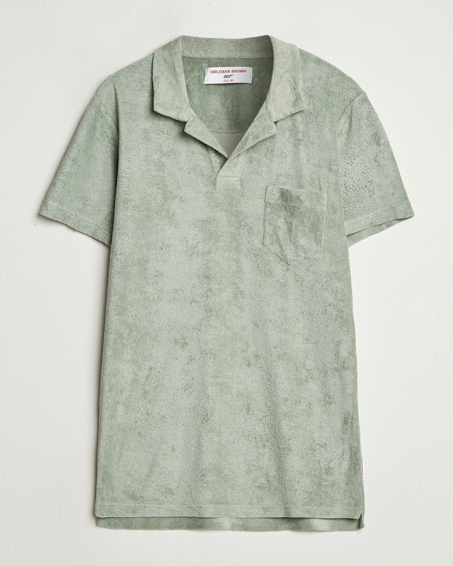 Homme | Polos | Orlebar Brown | Terry 007 Polo Penny Green