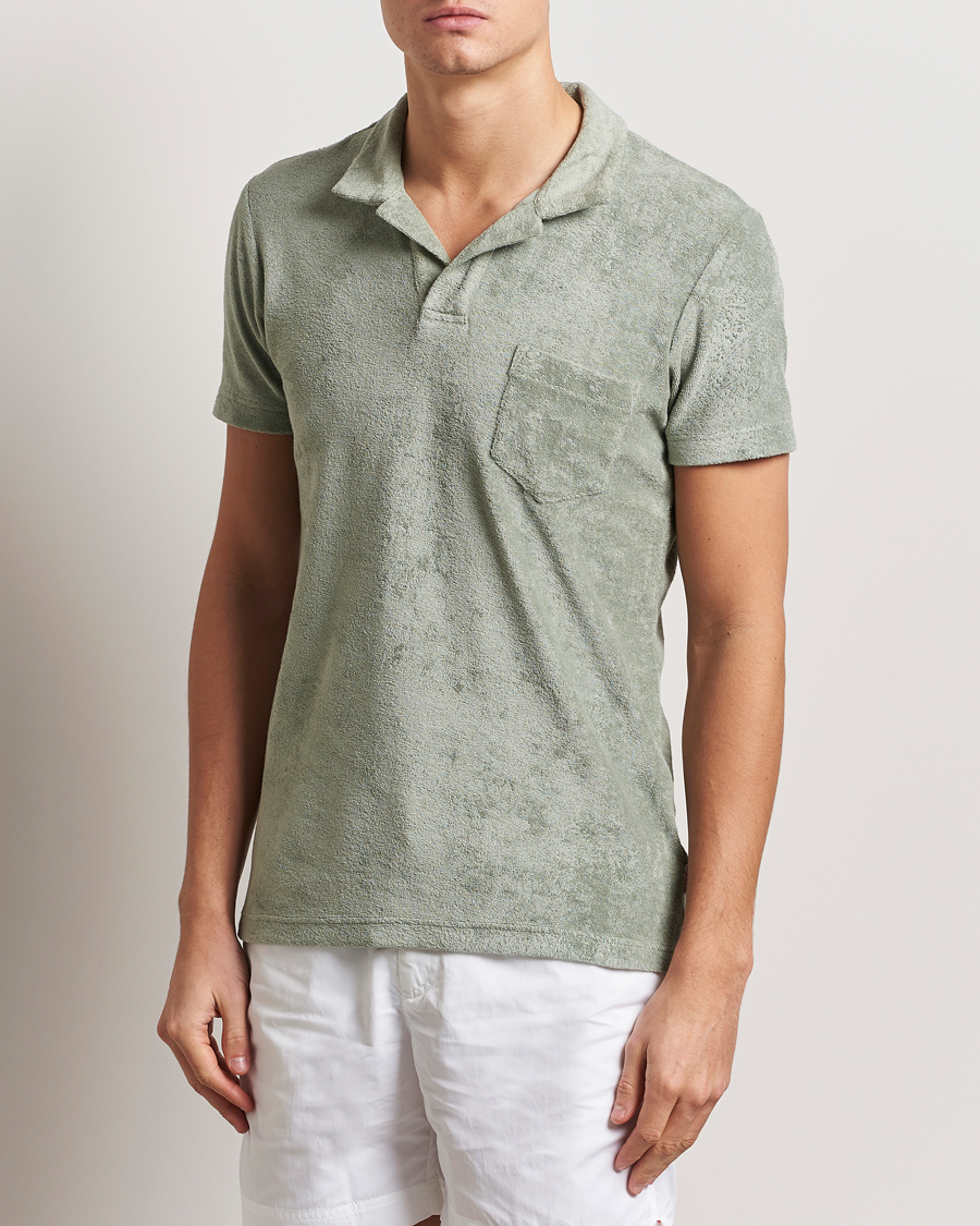 Homme | Polos | Orlebar Brown | Terry 007 Polo Penny Green