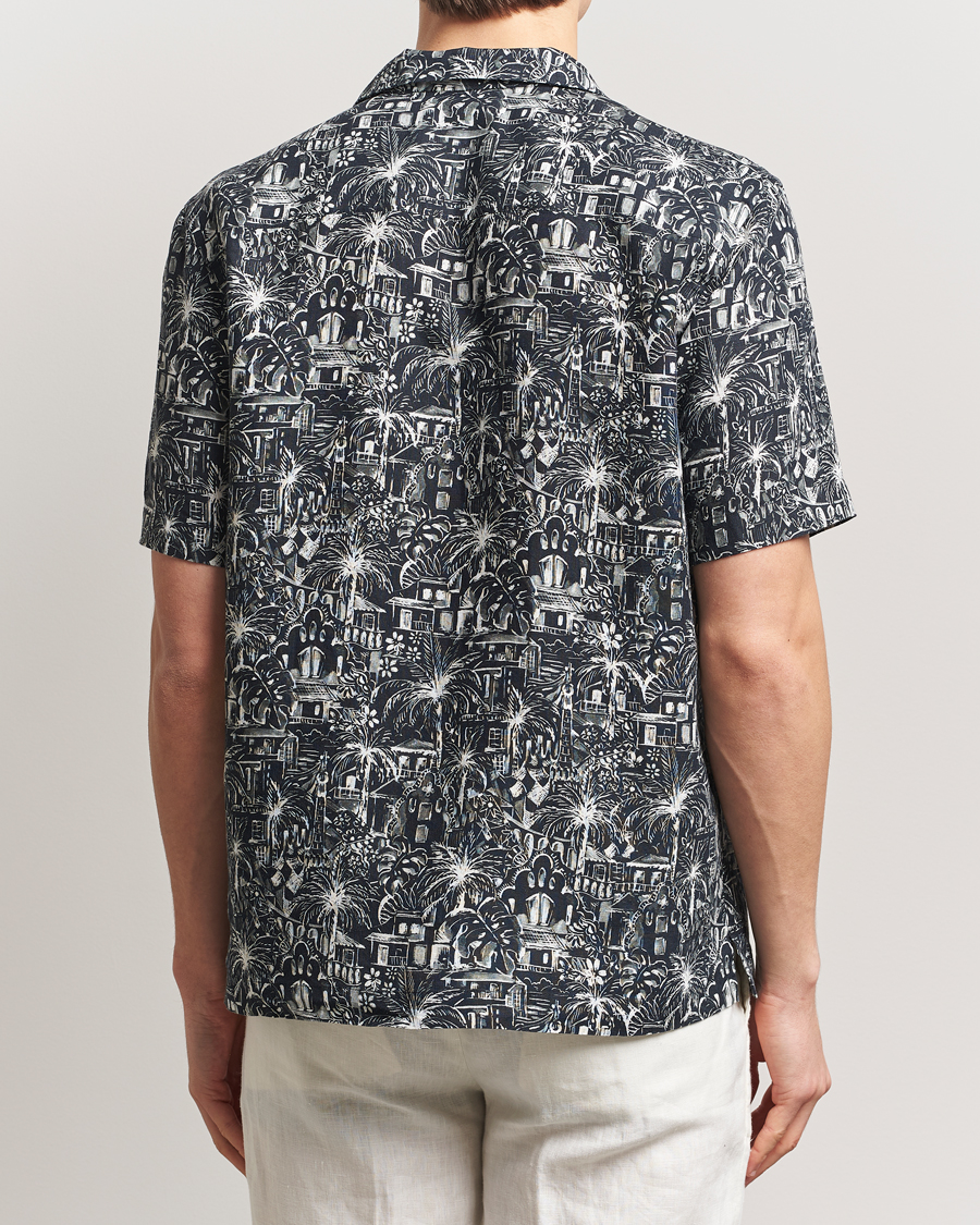 Homme | Chemises | Eton | Resort Printed Short Sleeve Shirt Black