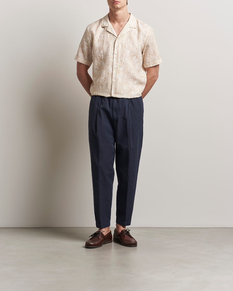Homme | Chemises | Eton | Resort Printed Short Sleeve Shirt Beige