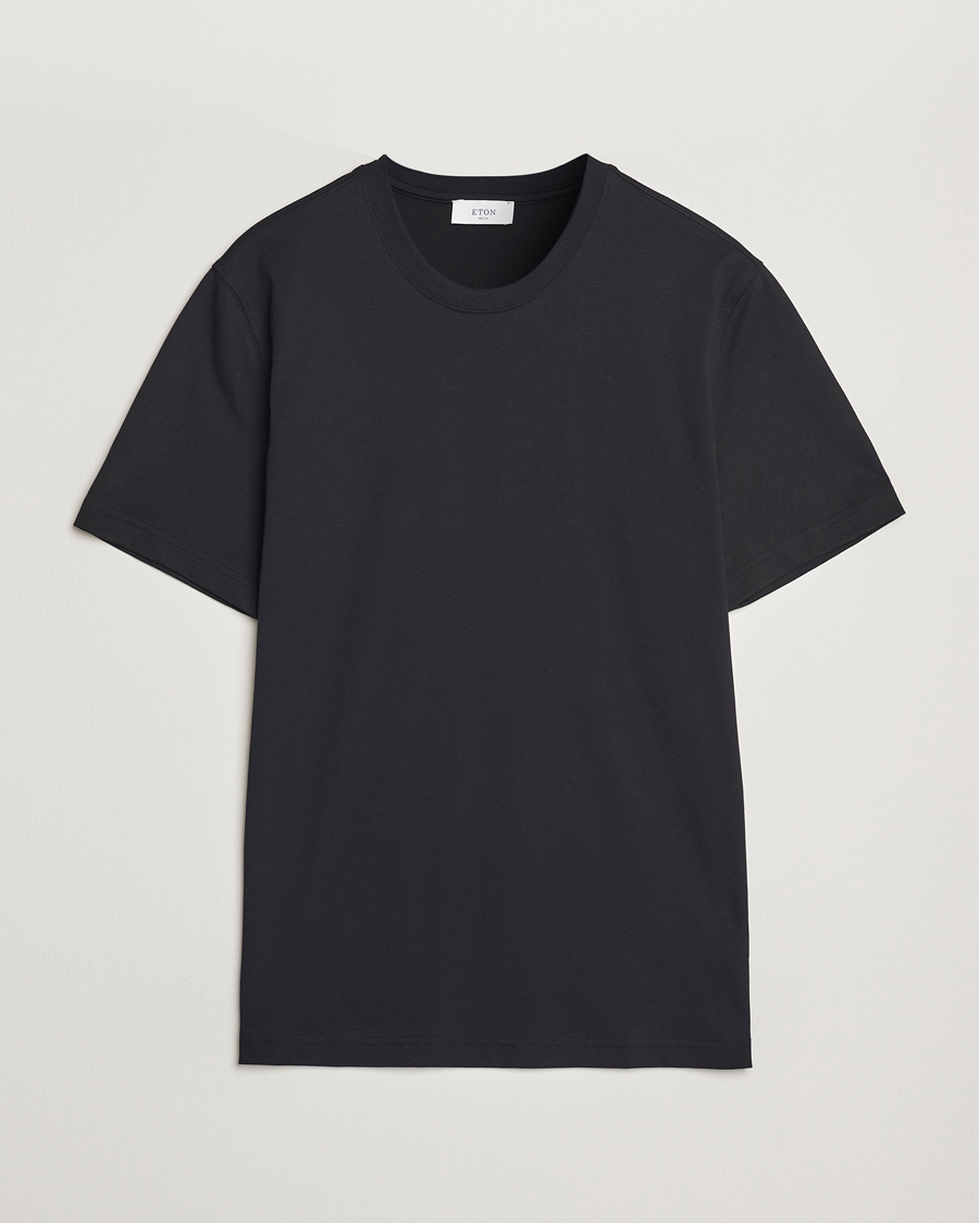 Homme | T-shirts | Eton | Mercerized Jersey Crew Neck T-Shirt Black