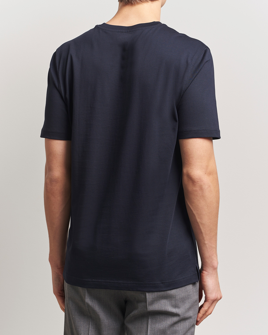 Homme | T-shirts | Eton | Mercerized Jersey Crew Neck T-Shirt Navy Blue