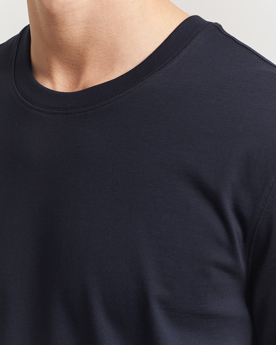 Homme | T-shirts | Eton | Mercerized Jersey Crew Neck T-Shirt Navy Blue