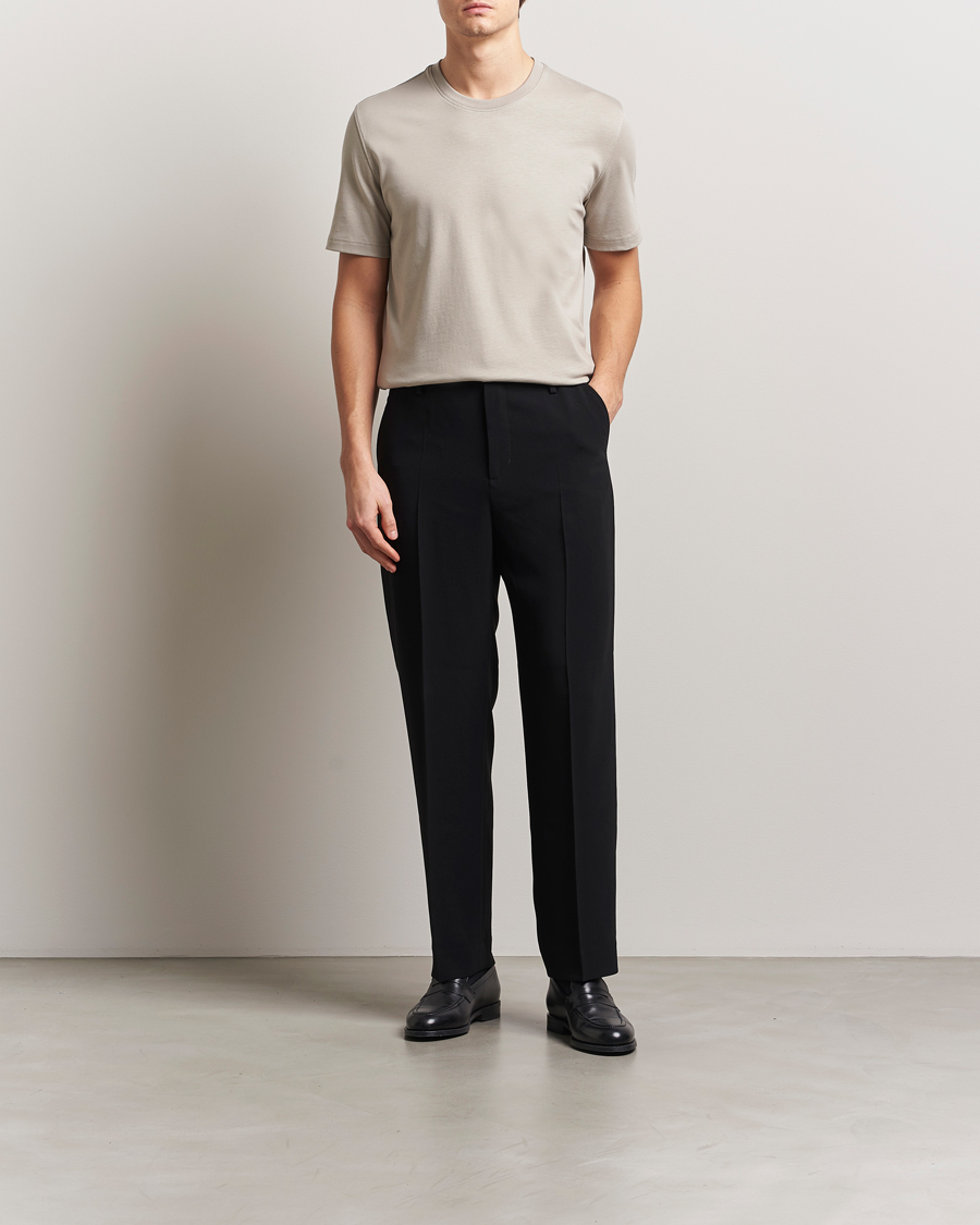 Homme | T-shirts | Eton | Mercerized Jersey Crew Neck T-Shirt Beige