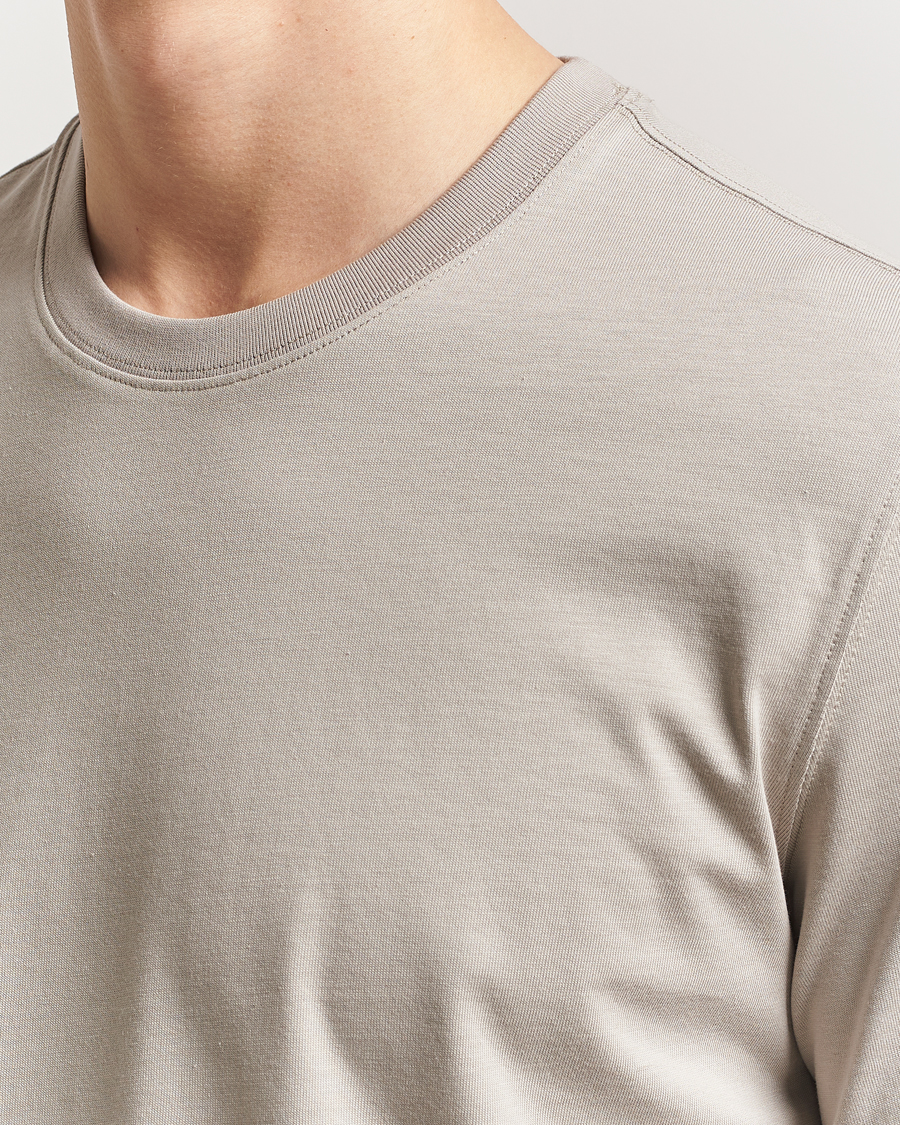 Homme | T-shirts | Eton | Mercerized Jersey Crew Neck T-Shirt Beige
