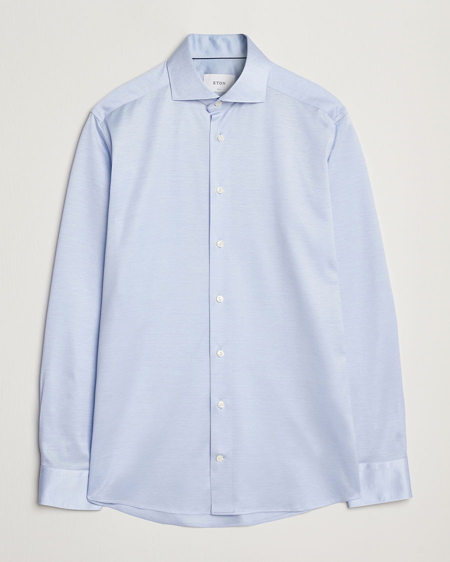 Homme | Chemises | Eton | Filo Di Scozia Oxford Shirt Light Blue