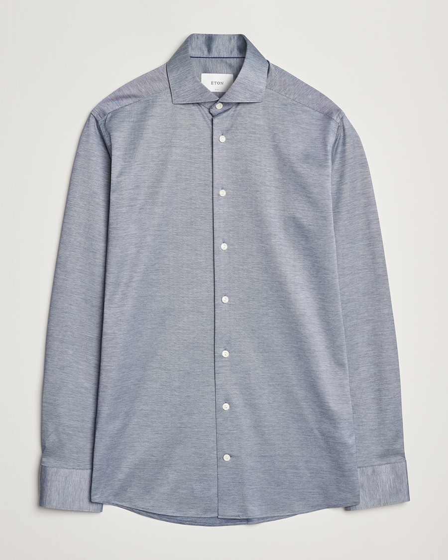 Homme | Chemises | Eton | Filo Di Scozia Oxford Shirt Dark Blue