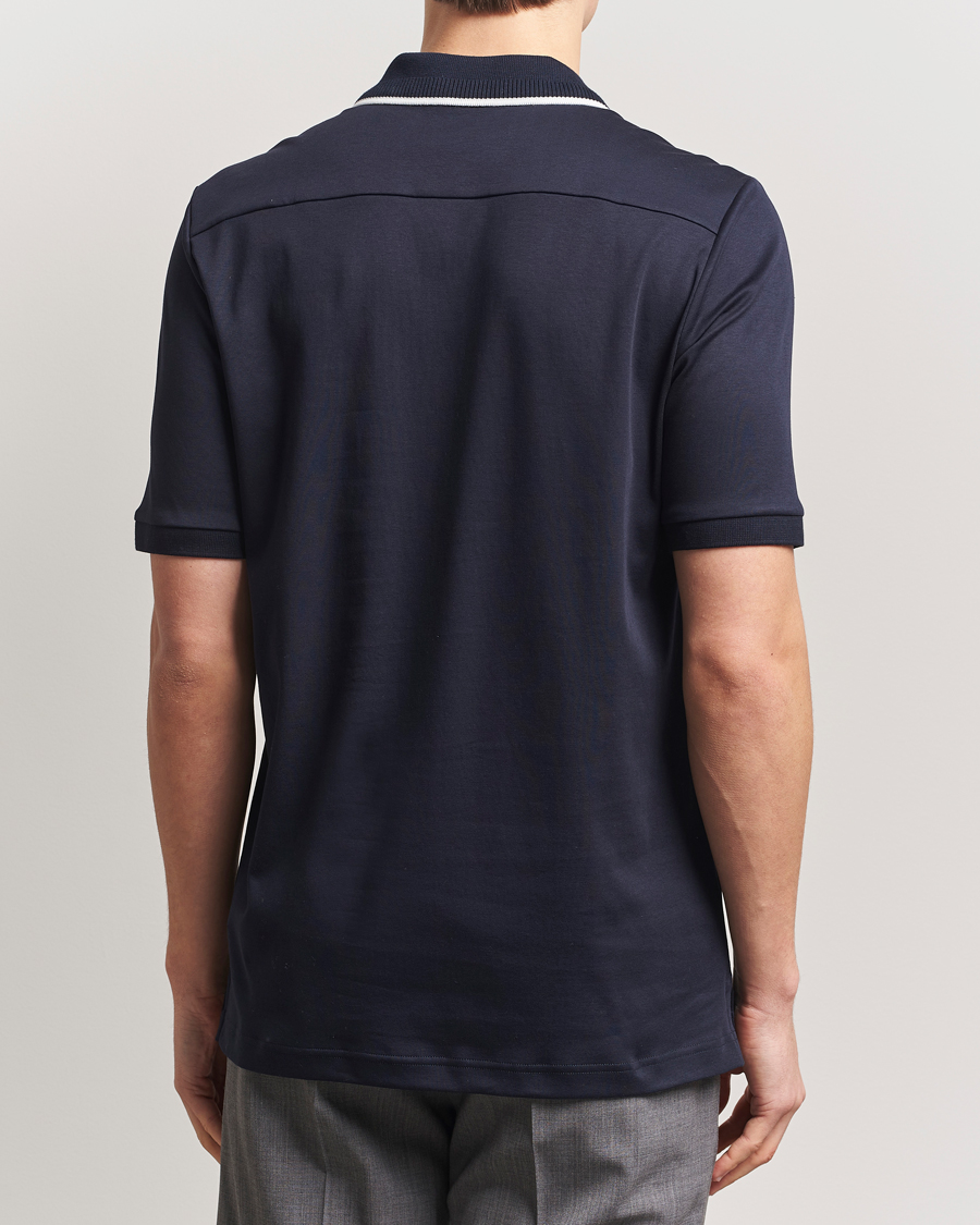 Homme | Polos | Eton | Supima Cotton Interlock Polo Navy Blue