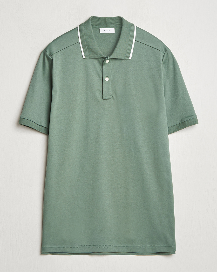 Homme | Polos | Eton | Supima Cotton Interlock Polo Dark Green